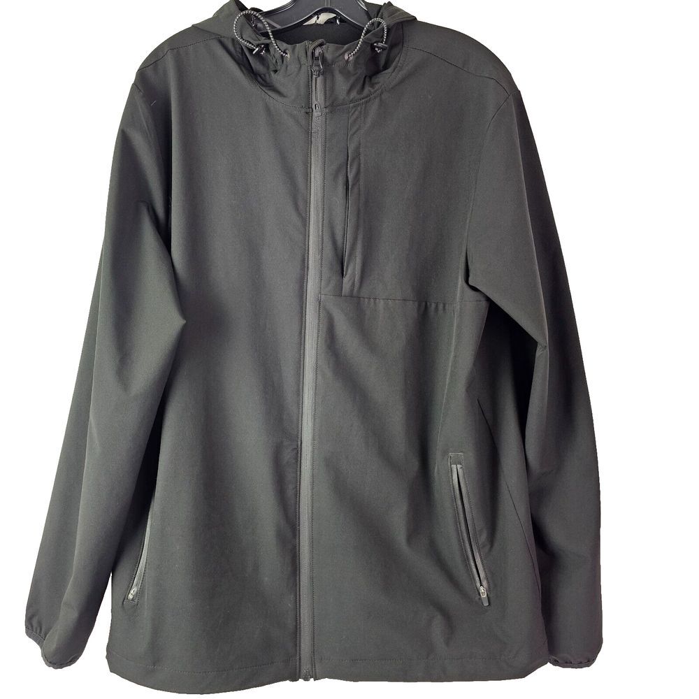 Swiss Tech Men's Jacket Hooded Full Zip Size M Black Outdoor Casual